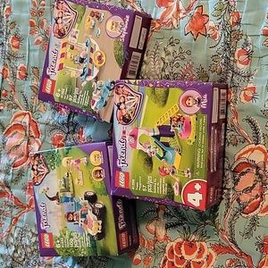 Lego Friends lot of 3 sets! Puppy Playground, Ice Cream Cart, Vet Clinic Rescue